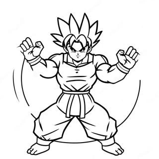 Pagina Para Colorir De Goku Em Pose De Batalha Epica 21313-19663