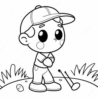 Pagina Para Colorir Do Golfista De Desenho Animado Fofo 2132-1751