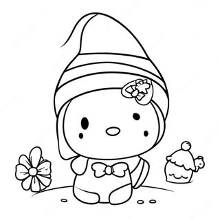 Pagina Para Colorir Da Hello Kitty Festiva Com Chapeu De Papai Noel 21523-19829