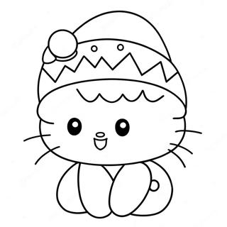 Pagina Para Colorir Da Hello Kitty Festiva Com Chapeu De Papai Noel 21523-19830