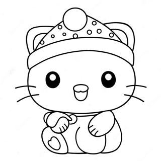 Pagina Para Colorir Da Hello Kitty Festiva Com Chapeu De Papai Noel 21523-19973