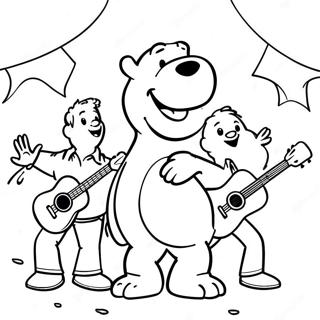 Pagina Para Colorir Do Barney Cantando Com Amigos 2172-1781