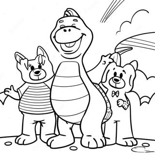 Pagina Para Colorir Do Barney Cantando Com Amigos 2172-1782