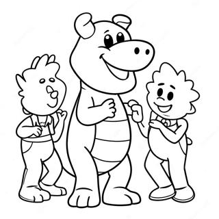 Pagina Para Colorir Do Barney Cantando Com Amigos 2172-1784