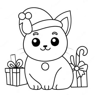 Pagina Para Colorir Gato De Natal Fofo 21792-20187