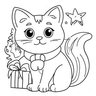 Pagina Para Colorir Gato De Natal Fofo 21792-20188