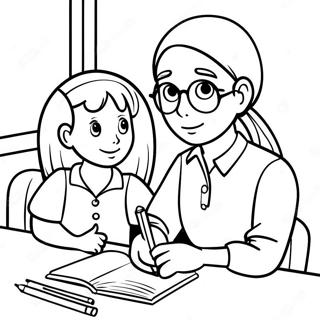 Pagina Para Colorir Professora Amigavel Com Alunos 22064-20398