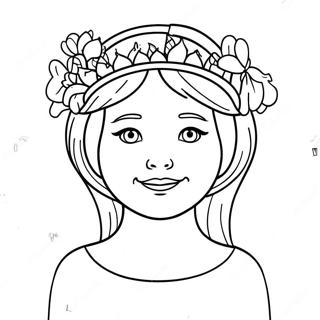 Pagina Para Colorir Menina Adoravel Com Coroa De Flores 22074-20405