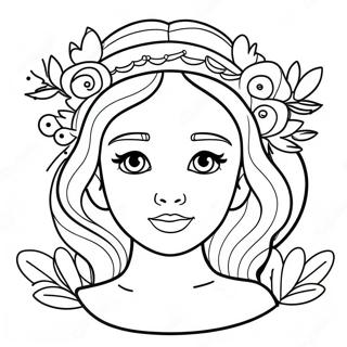 Pagina Para Colorir Menina Adoravel Com Coroa De Flores 22074-20406