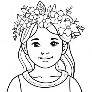 Pagina Para Colorir Menina Adoravel Com Coroa De Flores 22074-20407