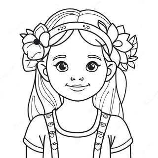 Pagina Para Colorir Menina Adoravel Com Coroa De Flores 22074-20408