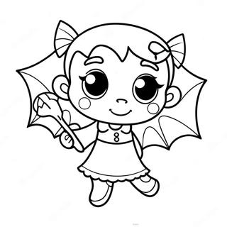 Pagina Para Colorir Menina Vampira Fofa Com Morcego 22134-20454