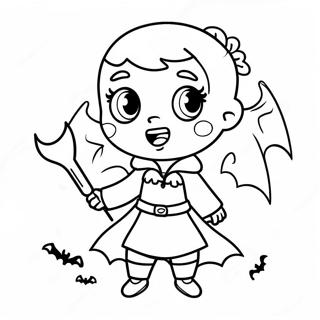 Pagina Para Colorir Menina Vampira Fofa Com Morcego 22134-20455