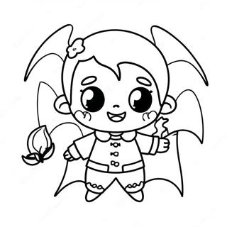 Pagina Para Colorir Menina Vampira Fofa Com Morcego 22134-20456