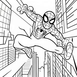 Homem Aranha Balancando Pela Cidade Pagina Para Colorir 22204-20509