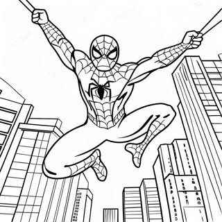 Homem Aranha Balancando Pela Cidade Pagina Para Colorir 22204-20511