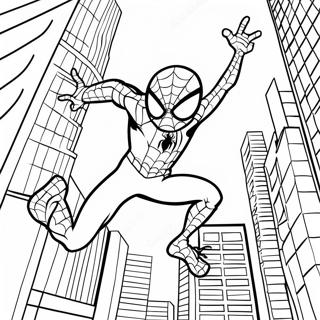 Homem Aranha Balancando Pela Cidade Pagina Para Colorir 22204-20512