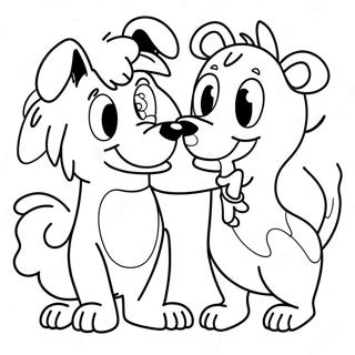 Pagina Para Colorir Do Duo Brincalhao De Gato E Cachorro 22234-20533