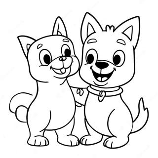 Pagina Para Colorir Do Duo Brincalhao De Gato E Cachorro 22234-20536