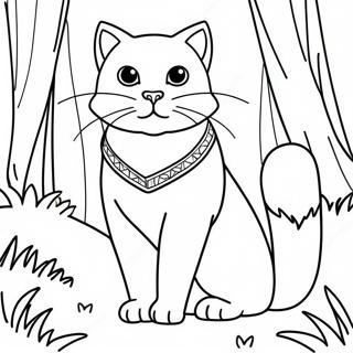 Pagina Para Colorir De Gato Guerreiro Realista Feroz Na Floresta 22404-20669