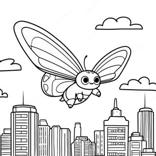 Pagina Para Colorir De Mothra Voando Sobre A Cidade 22584-20815