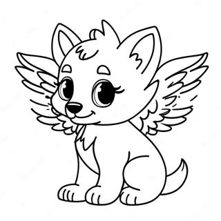 Pagina Para Colorir De Bebe Lobo Com Asas 22603-20827