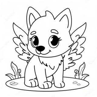 Pagina Para Colorir Do Lobo Bebe Fofo Com Asas Coloridas 22604-20830