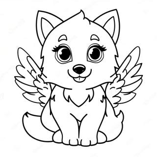 Pagina Para Colorir Do Lobo Bebe Fofo Com Asas Coloridas 22604-20831