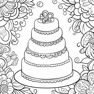 Pagina Para Colorir Do Elegante Bolo De Casamento 22633-20850