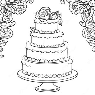 Pagina Para Colorir Do Elegante Bolo De Casamento 22633-20851