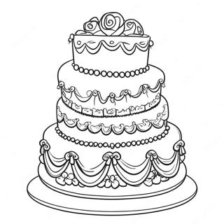 Pagina Para Colorir Do Elegante Bolo De Casamento 22633-20852