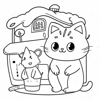 Pagina Para Colorir Dos Personagens De Gato Fofo Da Casa De Bonecas Da Gabby 22644-20861