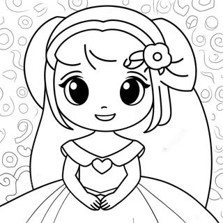 Pagina Para Colorir Princesa De Anime Com Vestido Brilhante 22884-21045