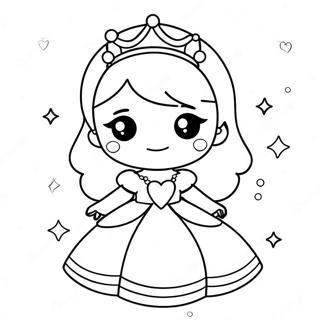 Pagina Para Colorir Princesa De Anime Com Vestido Brilhante 22884-21046