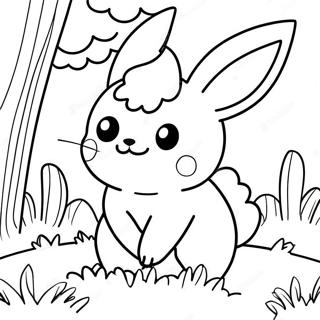 Pagina Para Colorir Flareon Fofo Brincando Na Grama 22934-21085