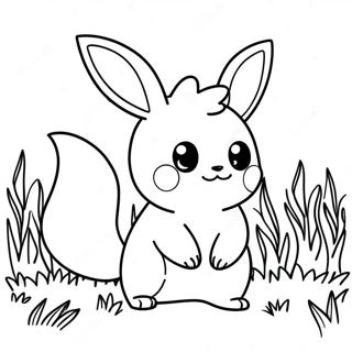 Pagina Para Colorir Flareon Fofo Brincando Na Grama 22934-21086