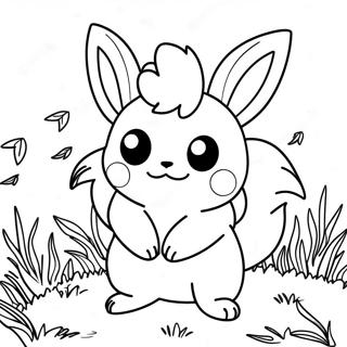 Pagina Para Colorir Flareon Fofo Brincando Na Grama 22934-21087