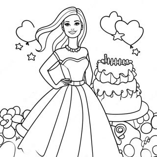 Pagina Para Colorir Da Celebracao De Aniversario Da Barbie 23113-21226