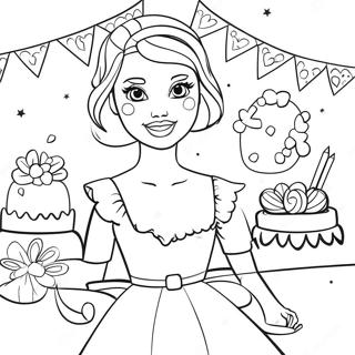 Pagina Para Colorir Da Celebracao De Aniversario Da Barbie 23113-21227