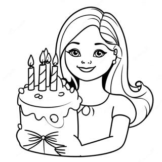 Pagina Para Colorir Da Barbie Com Bolo De Aniversario 23114-21229