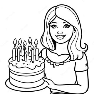 Pagina Para Colorir Da Barbie Com Bolo De Aniversario 23114-21230