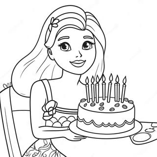 Pagina Para Colorir Da Barbie Com Bolo De Aniversario 23114-21232