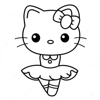 Contorno Da Bailarina Hello Kitty Páginas Para Colorir