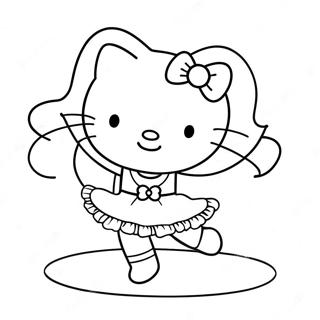 Pagina Para Colorir Da Linda Hello Kitty Bailarina Dancando 23294-21373