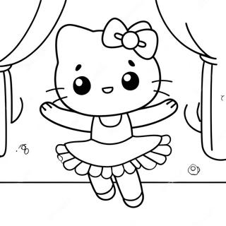 Pagina Para Colorir Da Linda Hello Kitty Bailarina Dancando 23294-21374