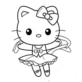 Pagina Para Colorir Da Linda Hello Kitty Bailarina Dancando 23294-21375