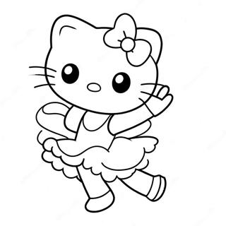 Pagina Para Colorir Da Linda Hello Kitty Bailarina Dancando 23294-21376