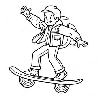 Pagina Para Colorir Do Marty Mcfly Andando De Hoverboard 23304-21381