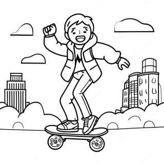 Pagina Para Colorir Do Marty Mcfly Andando De Hoverboard 23304-21382