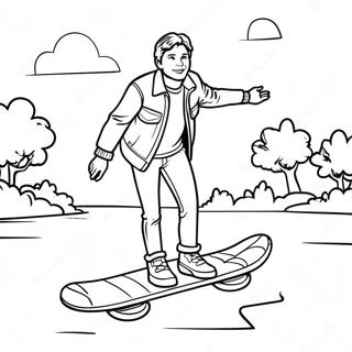 Pagina Para Colorir Do Marty Mcfly Andando De Hoverboard 23304-21383